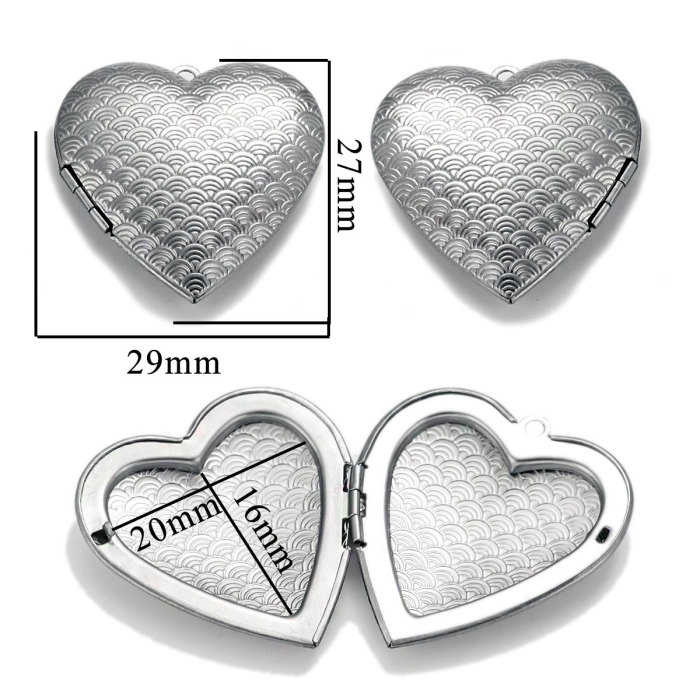 Stainless Steel Love Box Pendant Retro Relief Pattern Pendant DIY Creative Necklace Jewelry Accessory