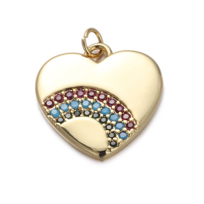 Stylish Chic Customizable Hypoallergenic Colorful Zircon Heart Pendant Not Fade Necklace Accessories