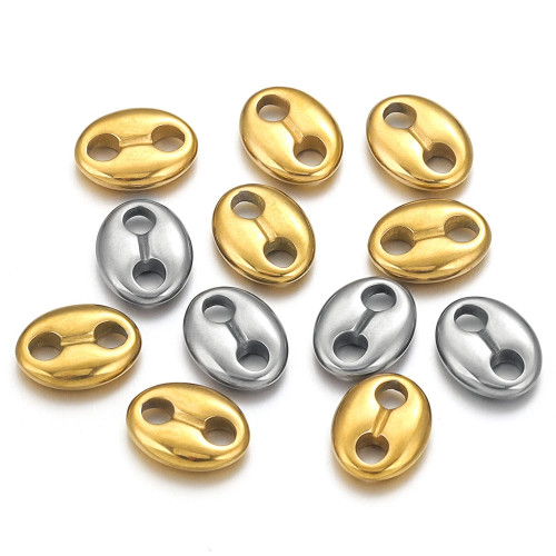 Stainless Steel Cute Pig Snout Charms for DIY Jewelry Making earrings Connectors Findings Bracelets