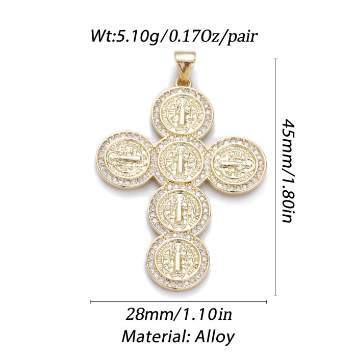 Stylish Chic Dainty Elegant 18K Gold Plated Pendant Zircon Cross Pendant Trendy Party Festival Casual Jewelry Gift, N...