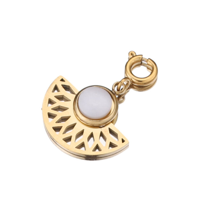 Stainless Steel Natural Stone Charm Pendant Accessories DIY Jewelry Women's Necklaces Supplies