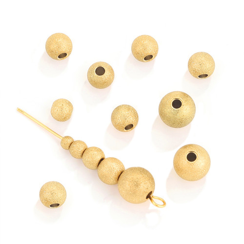 Stainless Steel Frosted Solid Drilled Steel Ball Titanium Steel Bracelet Beaded DIY Accessory Beads