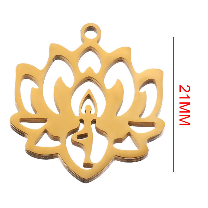 Yoga Tag DIY Titanium Steel Charm Pendant Stainless Steel Connector Jewelry, Necklaces