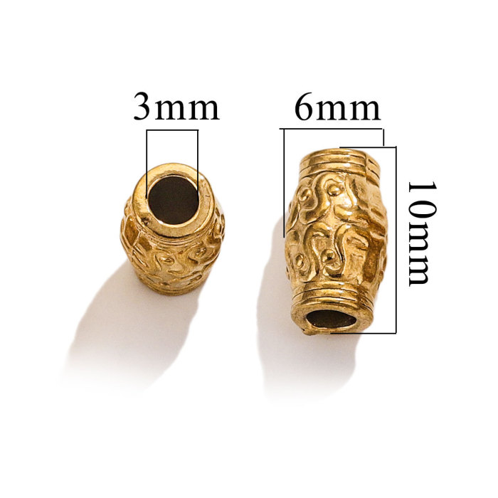 Stainless Steel Cylinder Spacer Loose Bead Necklace Findings Beads for DIY Necklace Charms Jewelry Making Accessories