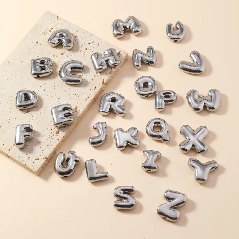 Classic Refined Elegant Women Jewelry Accessory Bubble 26 English Letter Necklace Pendant DIY Accessories