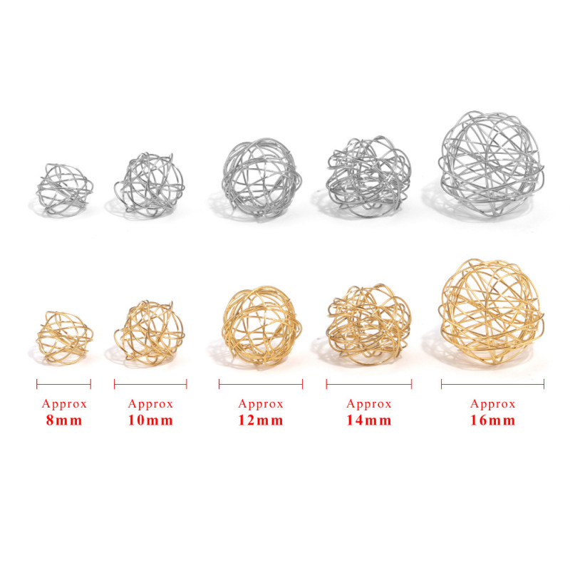18K Gold Plated Stainless Steel Handmade DIY Jewelry Accessories Stainless Steel Wire Ball Pendant Wholesale