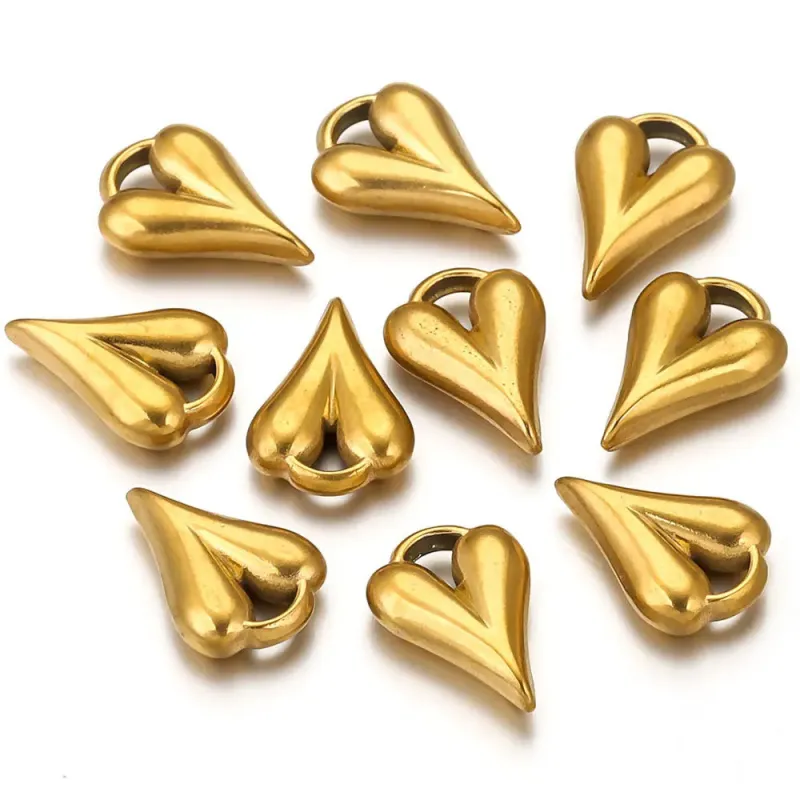 Stainless Steel Love Earrings Accessories Pendant DIY Jewelry Bracelet Necklace Heart Pendant Accessories Wholesale