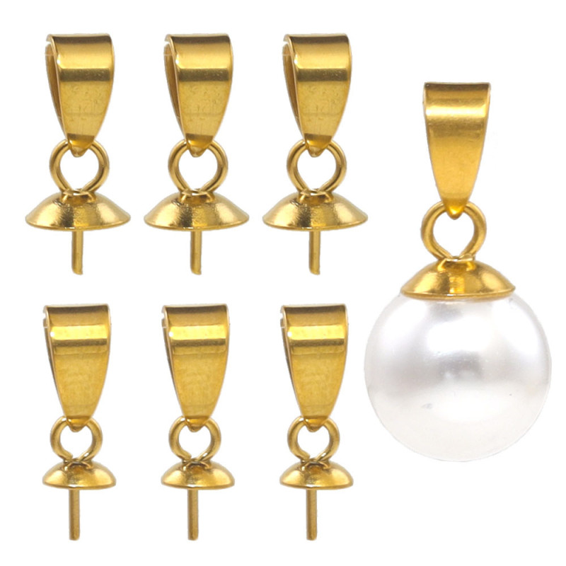 Stylish Chic Customizable Hypoallergenic Durable 18K Gold Plated Stainless Steel pendant clasp DIY Jewelry