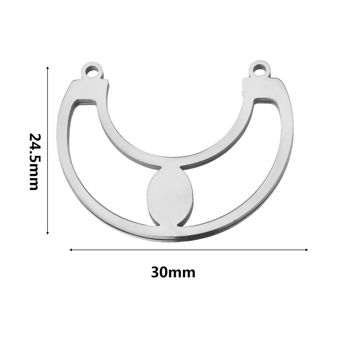 Bohemian Style Titanium Steel Water Drop Charm Pendant Gold DIY Connector Pendant Earrings Necklace