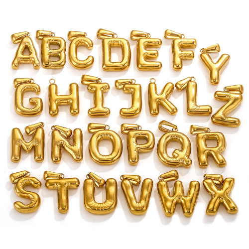 Mini Bubble 26 Letter Pendant Tarnish Free Stainless Steel Charms 18K Gold Plated Keychain Accessories for Jewelry