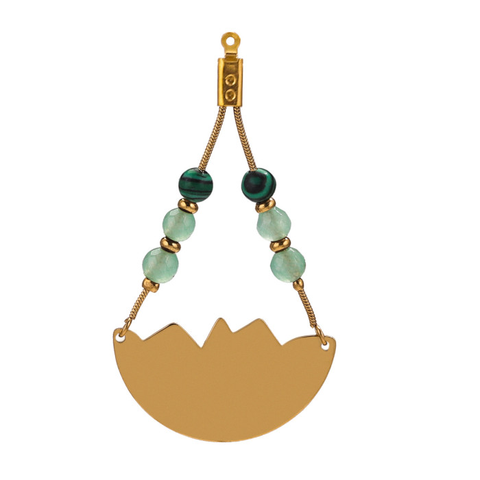 Stainless Steel Bohemian Triangle Lotus Earrings Pendant Accessories DIY Earrings Jewelry