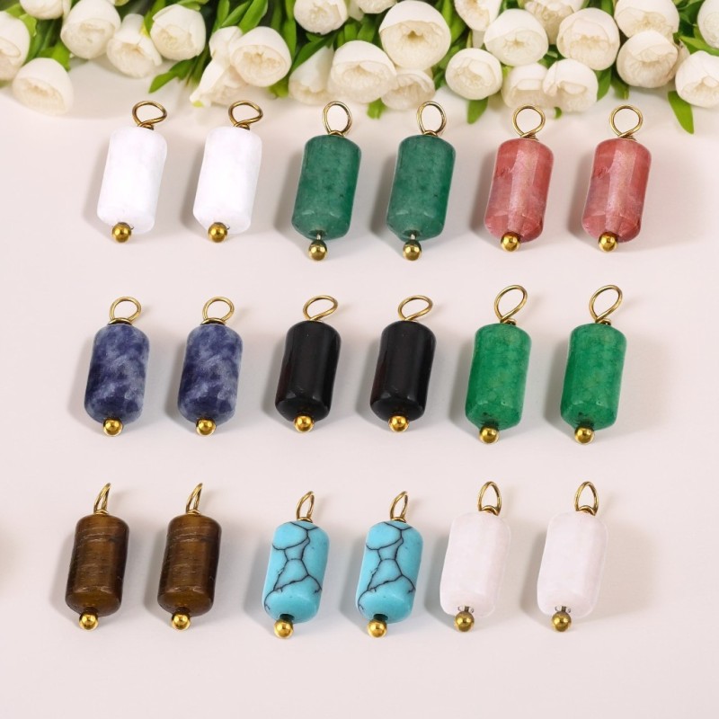 Natural Stone Pendants Gold Plated Crystal for Trendy Jewelry Making Diy Women Necklaces Earring Gifts