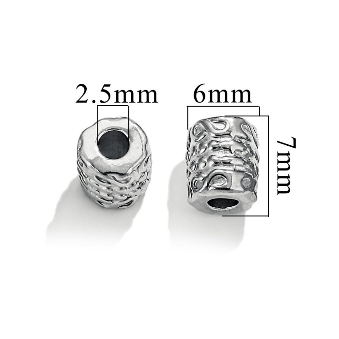 Stainless Steel Cylinder Spacer Loose Bead Necklace Findings Beads for DIY Necklace Charms Jewelry Making Accessories