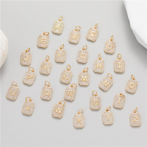 Stylish Chic Customizable Micro-inset Zircon English Letters Pendant Accessories DIY Jewelry