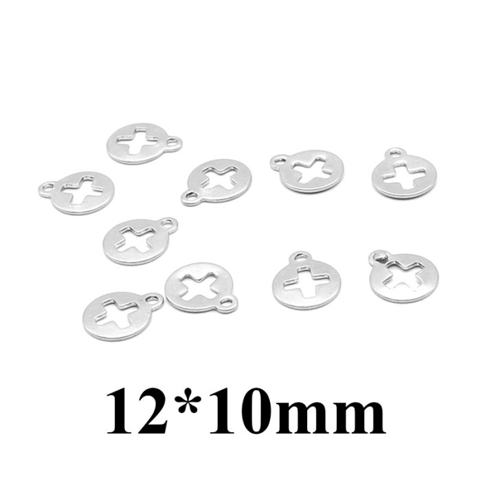 Stainless Steel Charms for Jewelry Making Cross Star Pendant Mini Charm Necklace Bracelet DIY Gifts