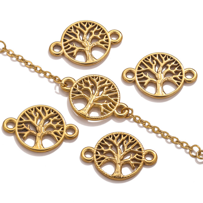 European Stainless Steel Accessories Bracelet Necklace DIY Life Tree Accessories Pendant