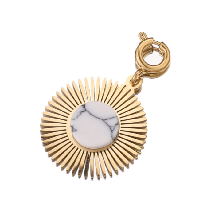 Stainless Steel Natural Stone Charm Pendant Accessories DIY Jewelry Women's Necklaces Supplies