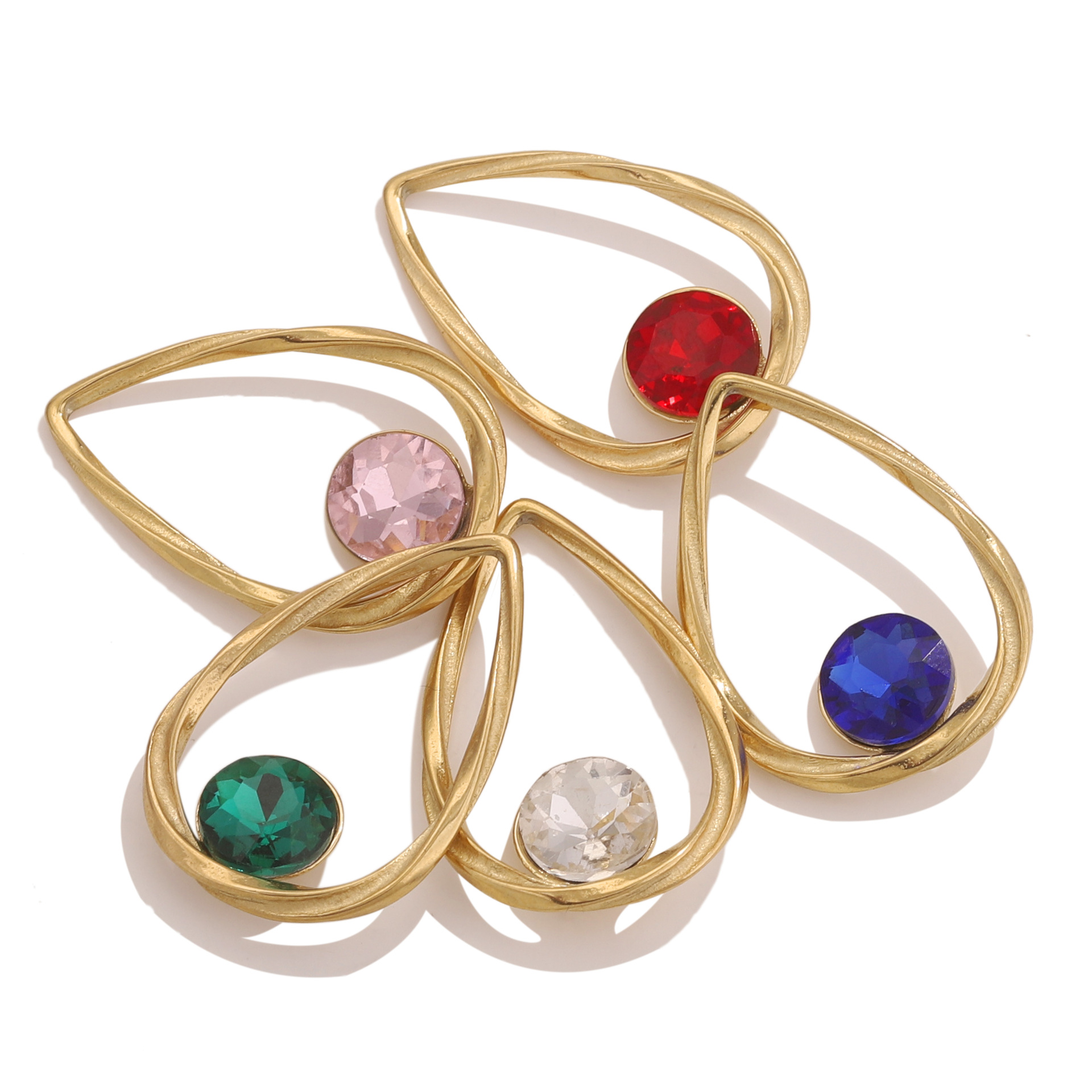 Stainless Steel Frame Crystal Pendant Titanium Steel Earring Pendant Hollow Frame Diy Necklace Pendant Accessories 216045166956