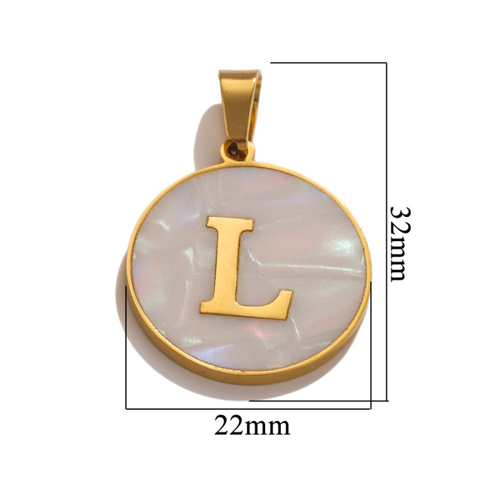 Stainless Steel Shell Material Oval Letters Charms for DIY Jewelry Making Necklace Pendants Accessories Earrings Findings