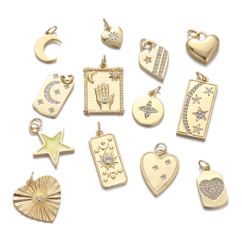 Refined Elegant Star Moon with Zircon Pendant Handmade DIY Jewelry Accessories