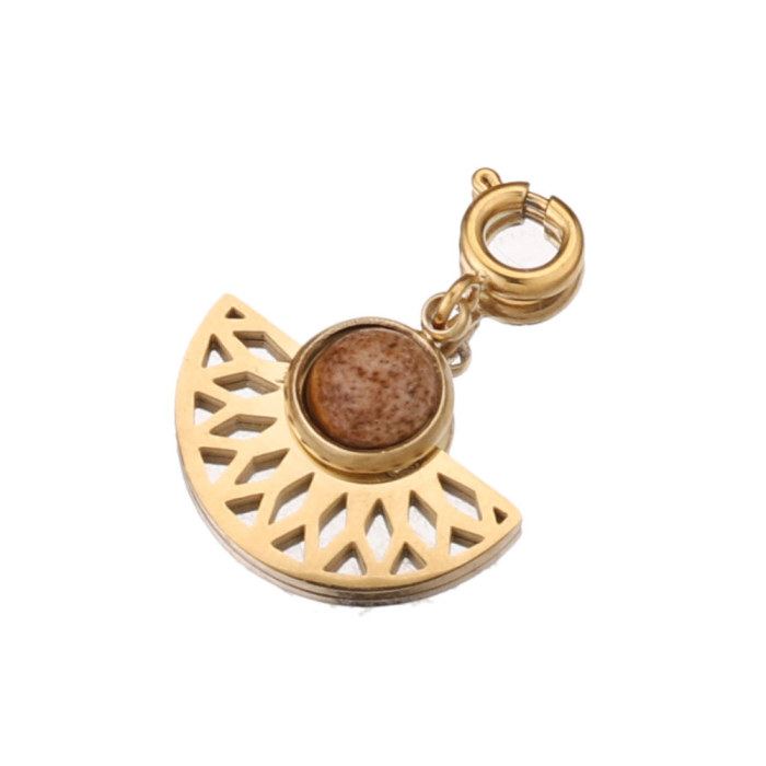 Stainless Steel Natural Stone Charm Pendant Accessories DIY Jewelry Women's Necklaces Supplies