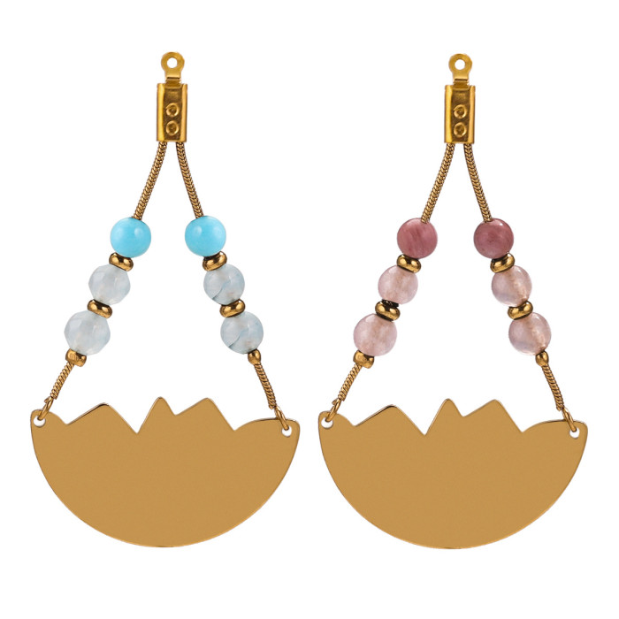 Stainless Steel Bohemian Triangle Lotus Earrings Pendant Accessories DIY Earrings Jewelry
