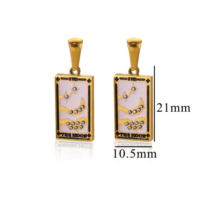 New Design Jewelry Gift Colorful Geometric Moon Sun Lover Stainless Steel Tarot Necklaces for Women