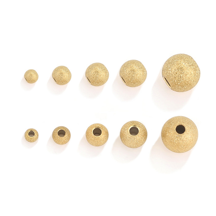 Stainless Steel Frosted Solid Drilled Steel Ball Titanium Steel Bracelet Beaded DIY Accessory Beads