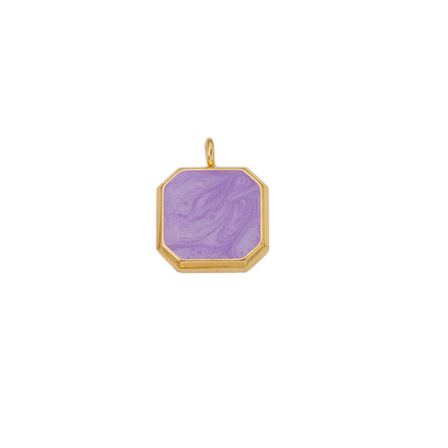 Stainless Steel Colorful Pendant Square Pendant DIY Earrings Necklace Handmade Jewelry Accessories