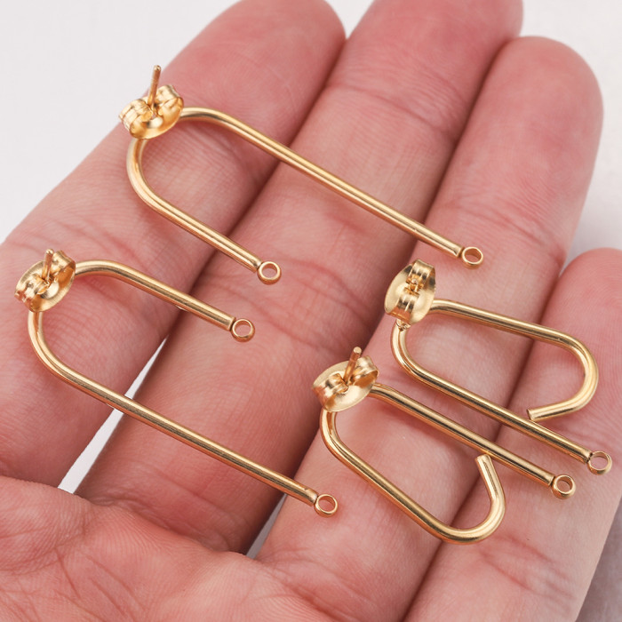 U Shaped Earrings Stainless Steel DIY Handmade Stud Earring Accessory