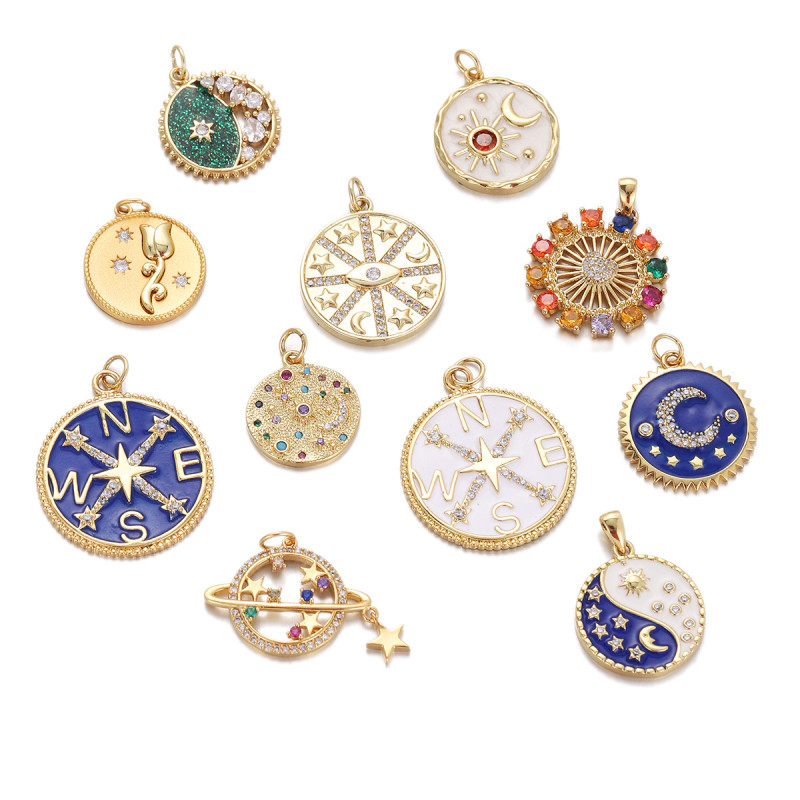 Stylish Chic Dainty Elegant Simple Star Moon Drop Oil Necklace Pendant Charm Accessories Handmade DIY Jewelry