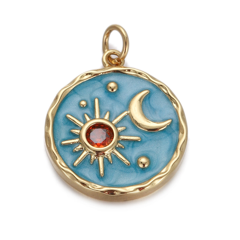 Stylish Chic Customizable Hypoallergenic Moon Star Flower Pendant Drip Oil Bracelet Necklace Earrings DIY Accessories