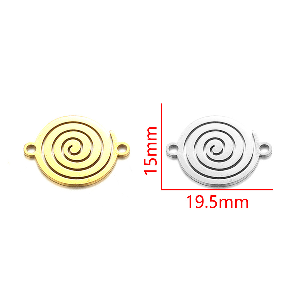 Stainless Steel Gold Plated Bear Paw Feather Dinosaur Double Hole Pendant Connector Diy Necklace Bracelet Accessory 216045173844