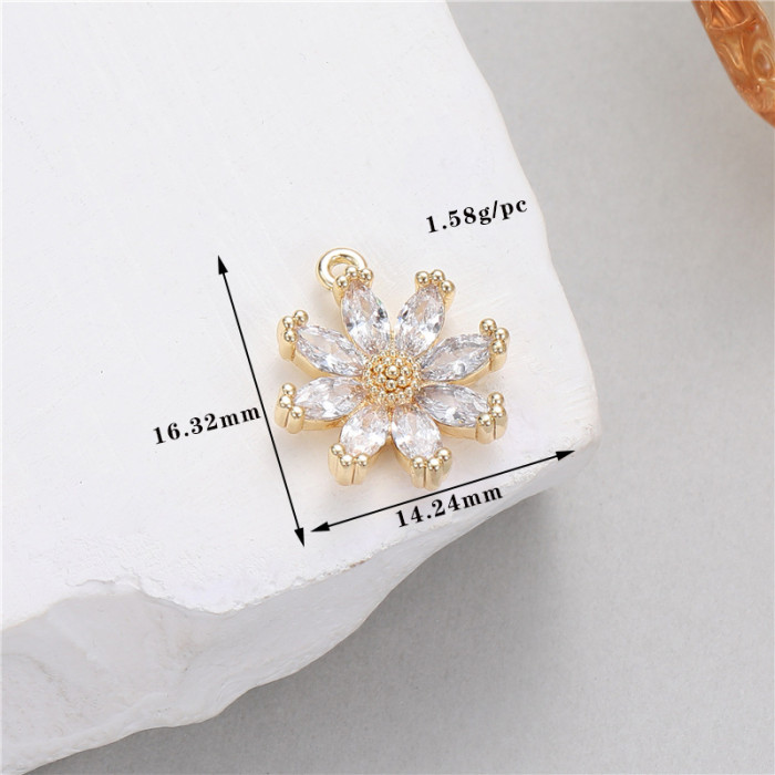 Stylish Chic Hypoallergenic Four-leaf Clover Butterfly Mushroom Daisy Zircon Single Pendant Handmade DIY Jewelry Acce...