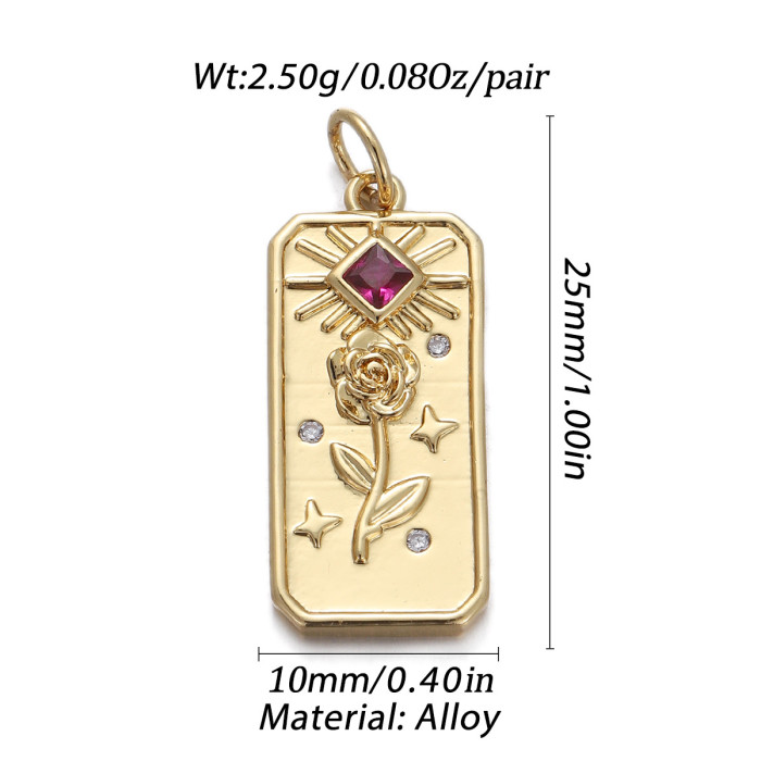 Stylish Chic Customizable Hypoallergenic Rose Planet Key Guitar Zircon Pendant Not Fade Pendant Handmade DIY Jewelry Accessories