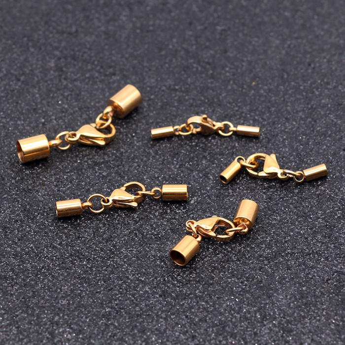 Stainless Steel End Lobster Claw Clasps Caps Extended Chain Jump Rings Jewelry Connector