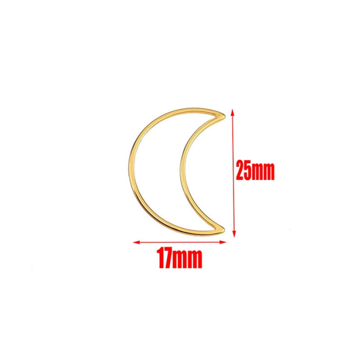 Gold Stainless Steel Frame Pendant Geometry Star Heart Hollow Frame DIY Necklace Accessory