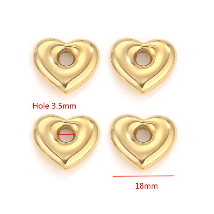 Stainless Steel Love Five-pointed Star Big Hole Hexagonal Separator Bead Titanium Steel DIY Jewelry Necklace