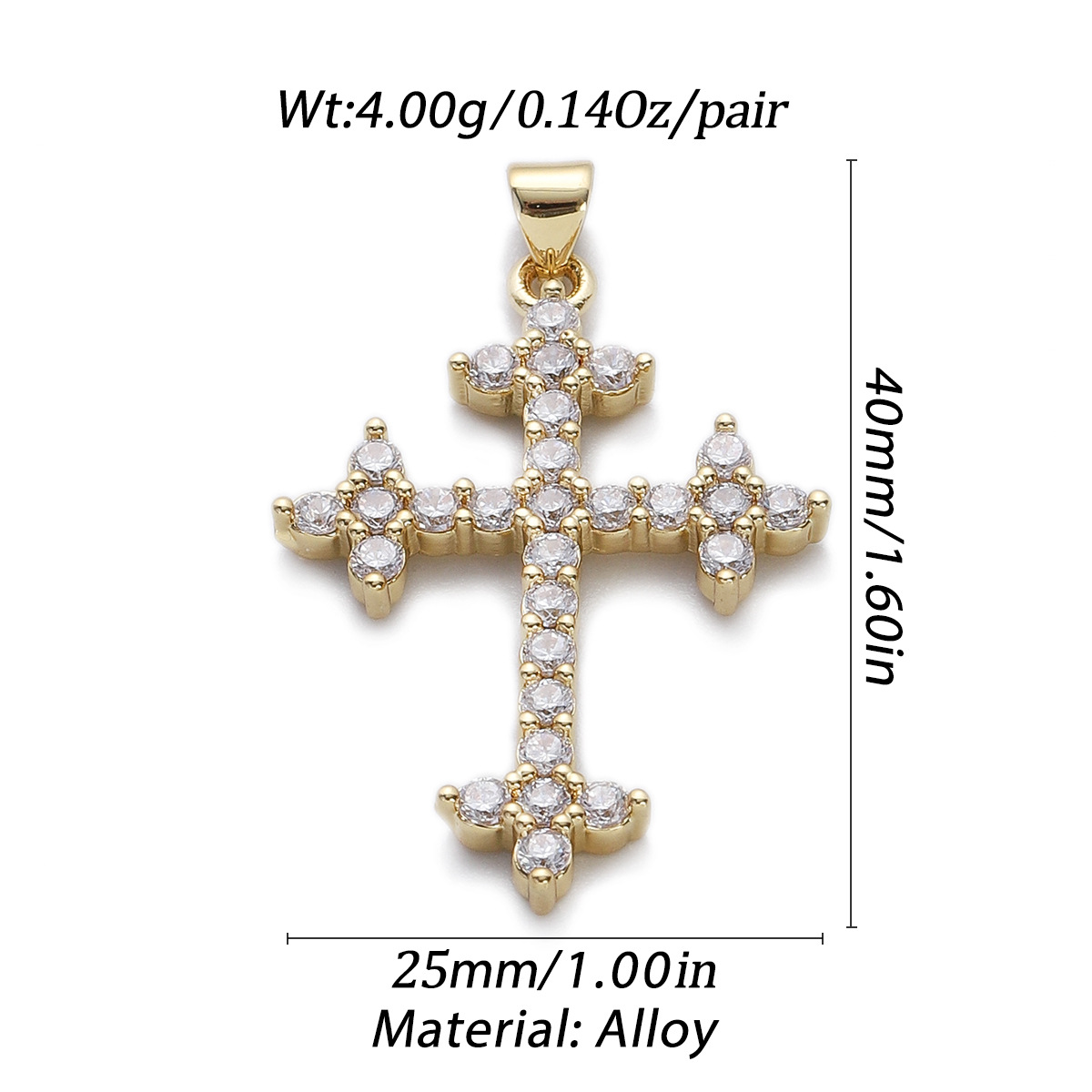 Stylish Chic Dainty Elegant 18K Gold Plated Pendant  Zircon Cross Pendant Trendy Party Festival Casual Jewelry Gift 216045152442