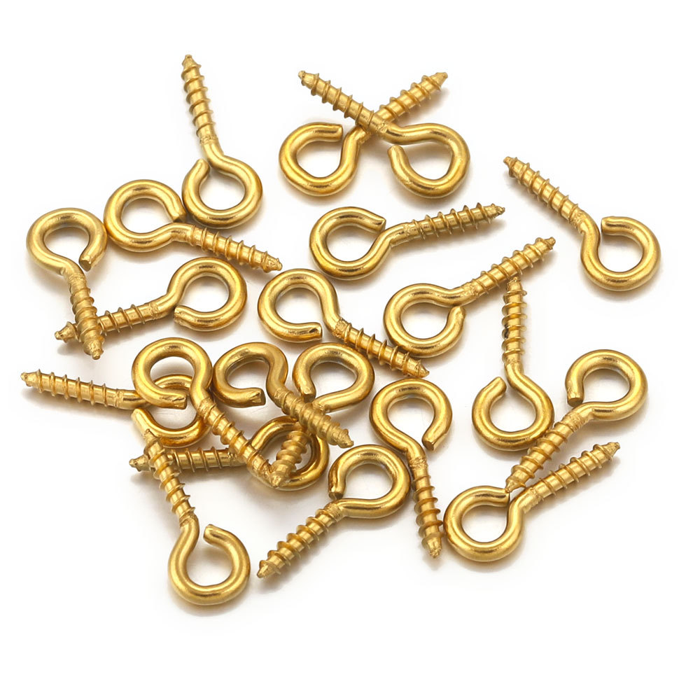 Eyepins Hooks Eyelets Screw Threaded Gold Color Clasps Hooks Jewelry Findings For Making Diy 216045173106