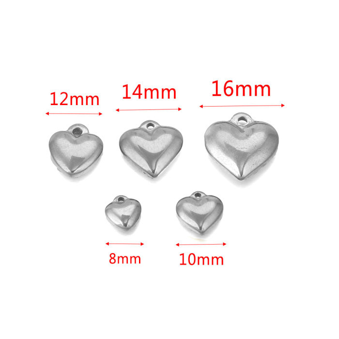 Stainless Steel Heart Pendant Solid Necklace Peach Heart Pendant Titanium Steel Gold Jewelry Accessories Wholesale