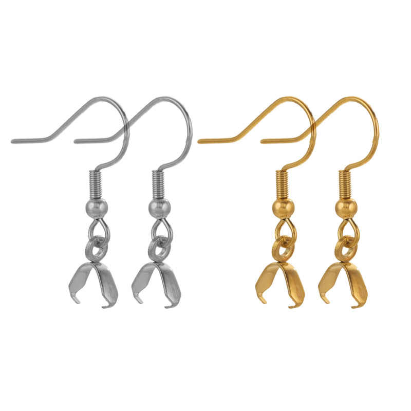 Titanium Steel Pendant Earrings Lug Clamp DIY Jewelry Handmade Accessories Wholesale