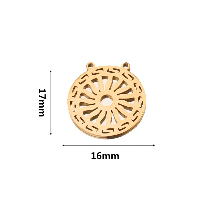 Bohemian Style Titanium Steel Water Drop Charm Pendant Gold DIY Connector Pendant Earrings Necklace