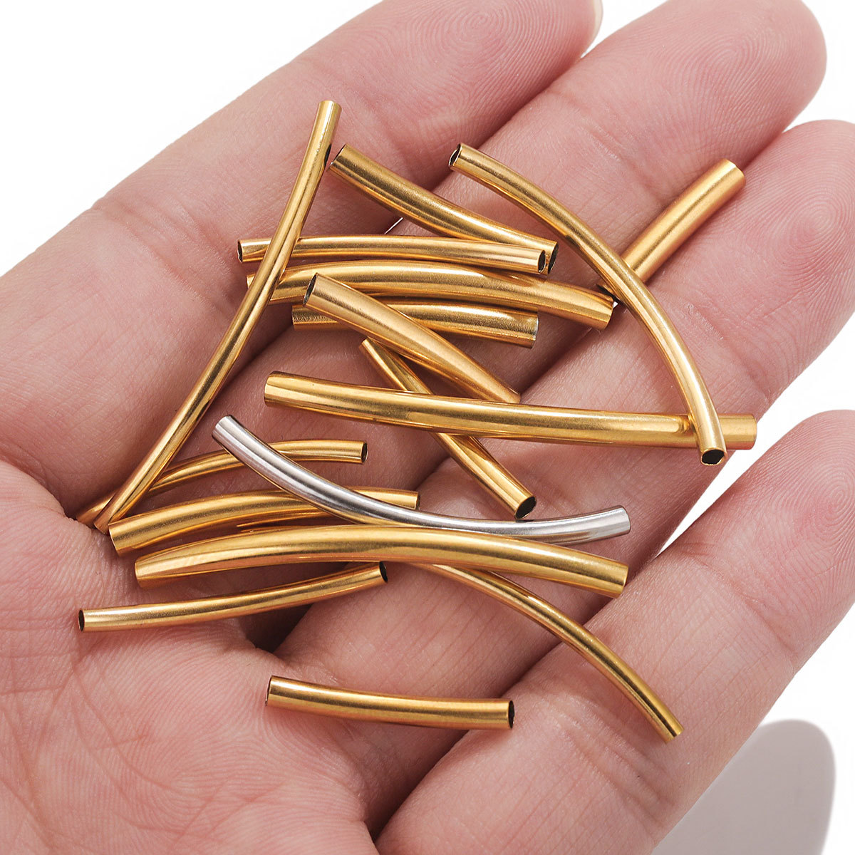 Curve Tube Spacer Beads Connectors For Diy Jewelry Making Bracelet Necklace Accessories 216045164988
