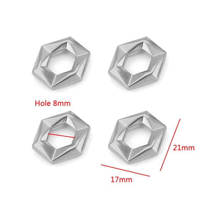 Stainless Steel Love Five-pointed Star Big Hole Hexagonal Separator Bead Titanium Steel DIY Jewelry Necklace