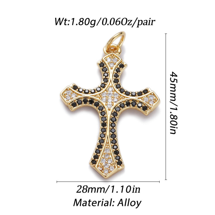 Stylish Chic Dainty Elegant 18K Gold Plated Pendant Zircon Cross Pendant Trendy Party Festival Casual Jewelry Gift, N...