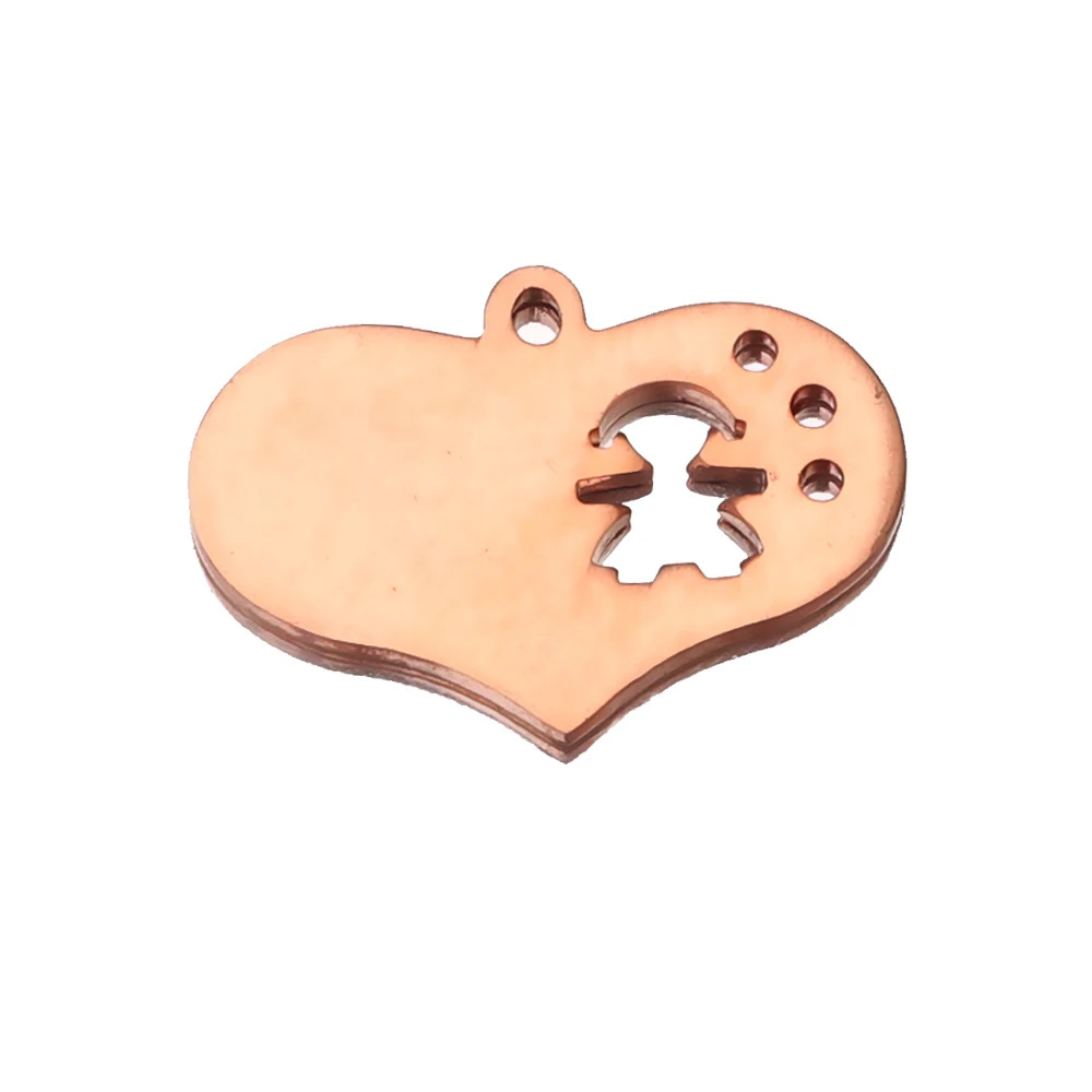 Stainless Steel Love Boy Girl Couple Pendant Diy Necklace Earrings Pendant Wholesale 216045169908