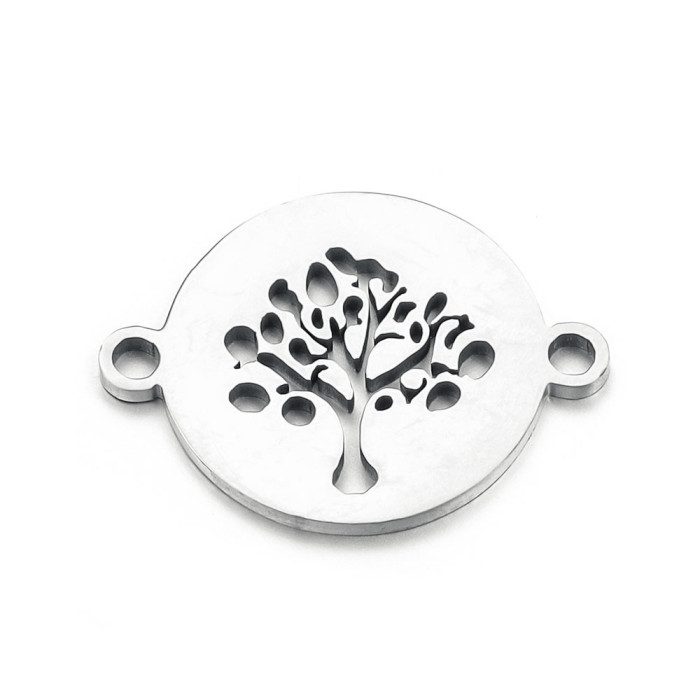 Stainless Steel Tree of Life Pendant Necklace Bracelet Pendant DIY Necklace Bracelet Jewelry Accessory