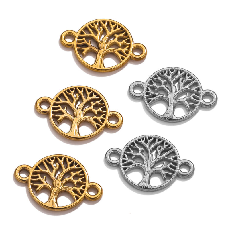 European Stainless Steel Accessories Bracelet Necklace DIY Life Tree Accessories Pendant