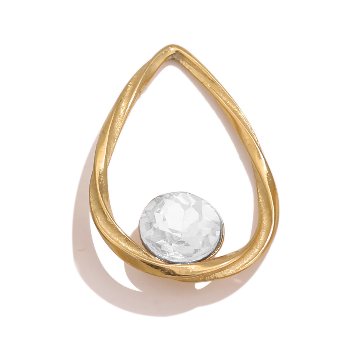 Stainless Steel Frame Crystal Pendant Titanium Steel Earring Pendant Hollow Frame Diy Necklace Pendant Accessories 216045166956